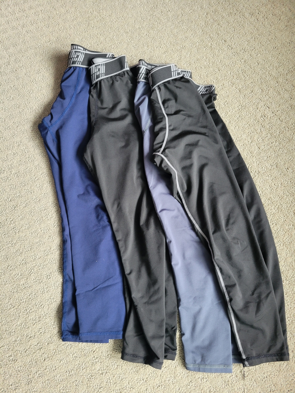 Boy's Athletic Compression Pants - Navy & Black Mix